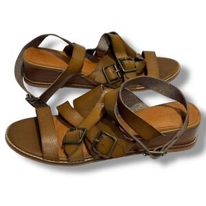 Anthropologie Schuler and Sons Leather Durmitor Micro Wedge Sandals Size 10